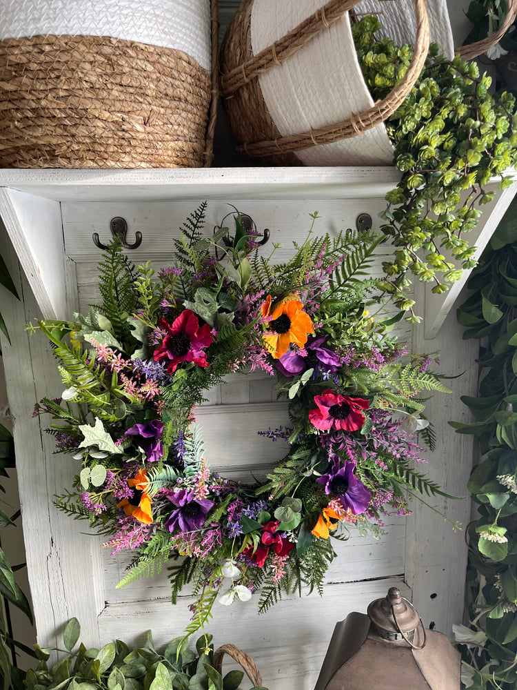 Wildflower wreath for front door