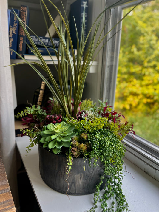 Succulent tabletop arrangement