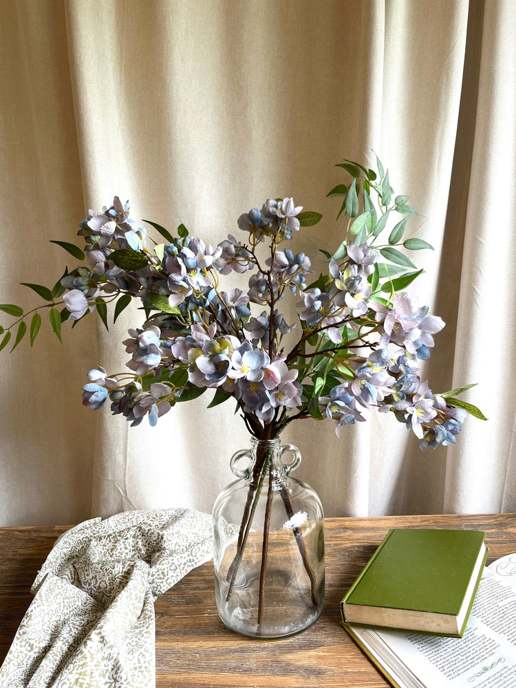 Blue lavender blossom vase