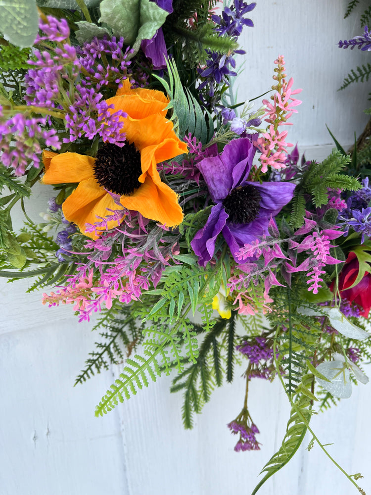 Wildflower wreath for front door