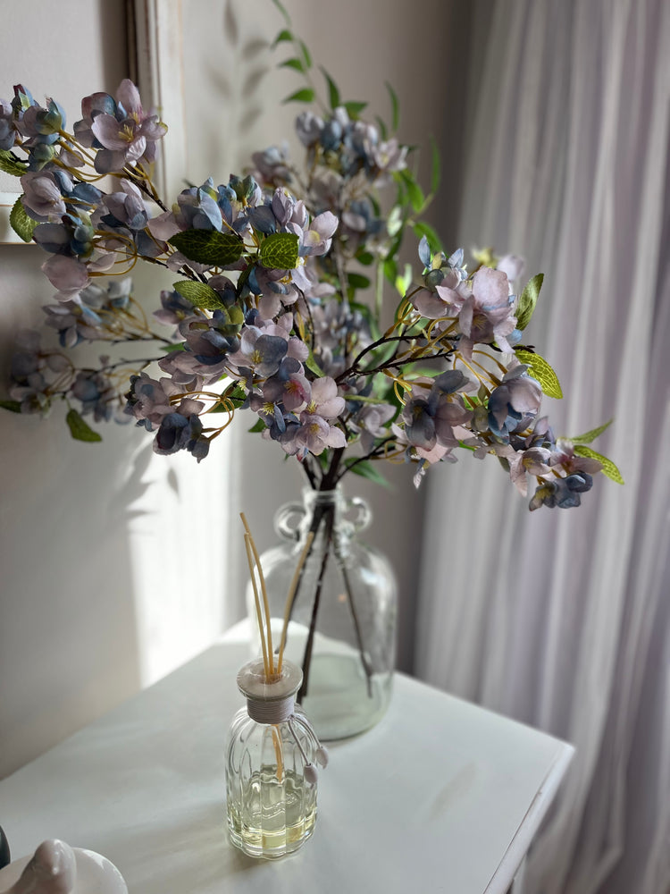 Blue lavender blossom vase